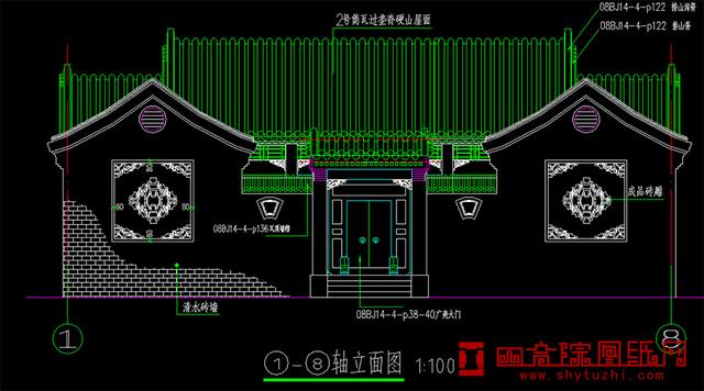 现代三合院效果图